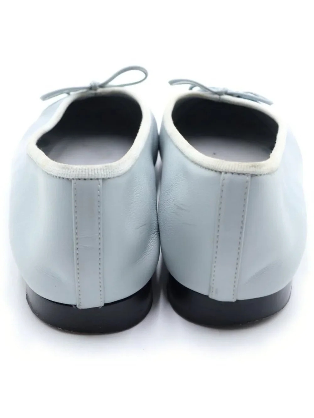 Chanel CC Logo Velours Nash Pumps Leather Blue Gray Heel